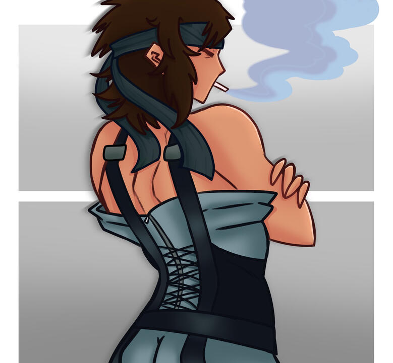 simple shaded half body